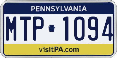 PA license plate MTP1094