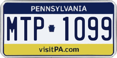 PA license plate MTP1099
