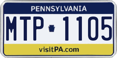 PA license plate MTP1105