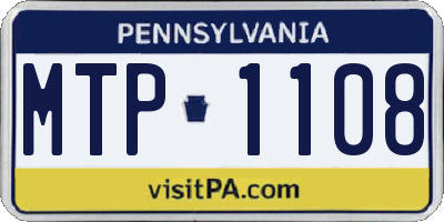 PA license plate MTP1108