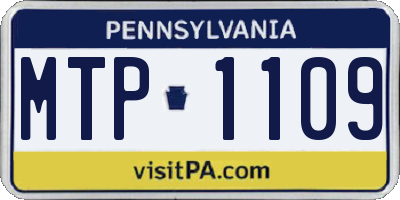 PA license plate MTP1109