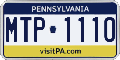 PA license plate MTP1110