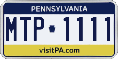 PA license plate MTP1111