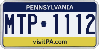 PA license plate MTP1112