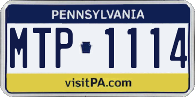 PA license plate MTP1114