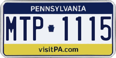 PA license plate MTP1115