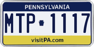 PA license plate MTP1117