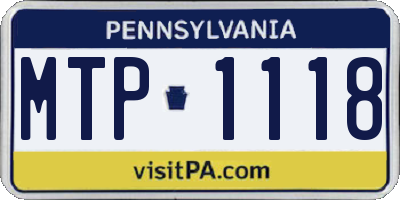 PA license plate MTP1118
