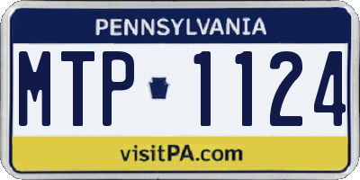 PA license plate MTP1124