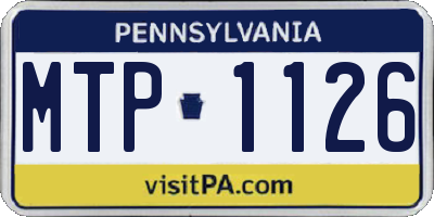 PA license plate MTP1126