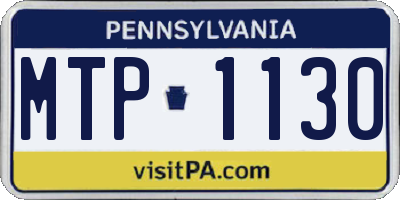PA license plate MTP1130