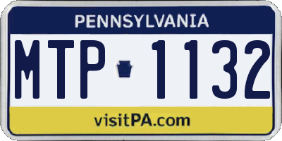PA license plate MTP1132