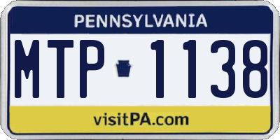 PA license plate MTP1138