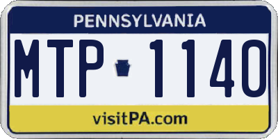 PA license plate MTP1140