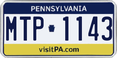 PA license plate MTP1143