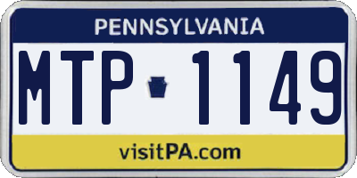 PA license plate MTP1149