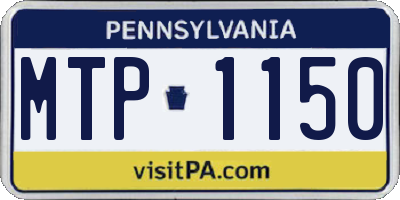 PA license plate MTP1150
