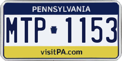 PA license plate MTP1153