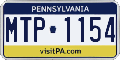 PA license plate MTP1154