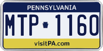 PA license plate MTP1160