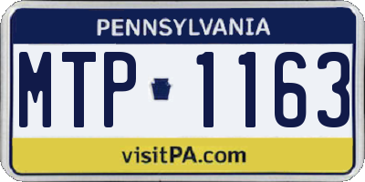 PA license plate MTP1163