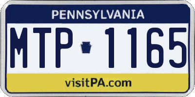 PA license plate MTP1165