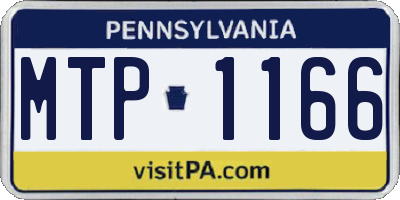PA license plate MTP1166