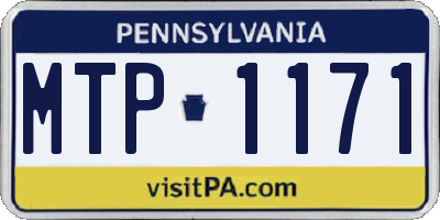 PA license plate MTP1171