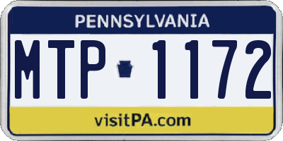 PA license plate MTP1172