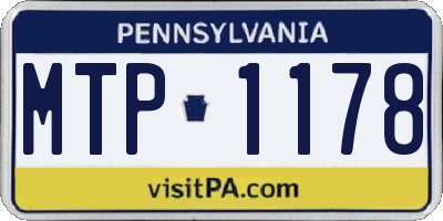 PA license plate MTP1178