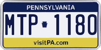 PA license plate MTP1180