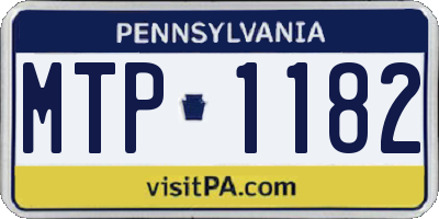 PA license plate MTP1182