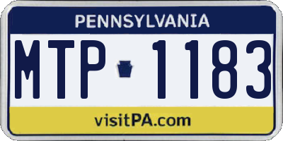 PA license plate MTP1183