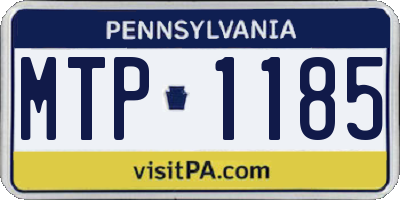 PA license plate MTP1185
