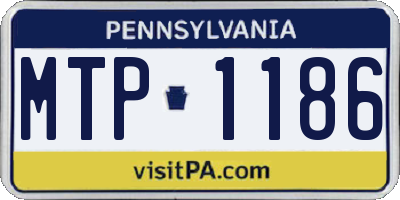 PA license plate MTP1186