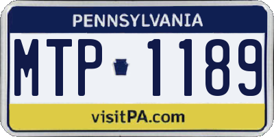 PA license plate MTP1189