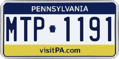 PA license plate MTP1191