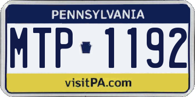 PA license plate MTP1192