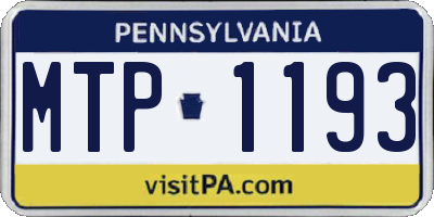 PA license plate MTP1193