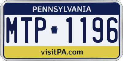 PA license plate MTP1196