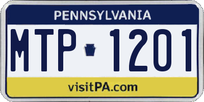 PA license plate MTP1201