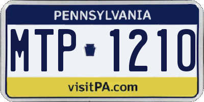 PA license plate MTP1210