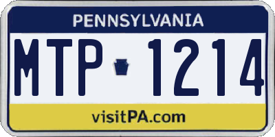 PA license plate MTP1214