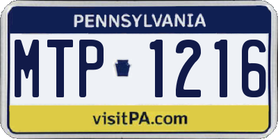 PA license plate MTP1216