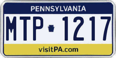 PA license plate MTP1217