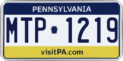 PA license plate MTP1219