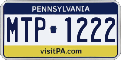 PA license plate MTP1222