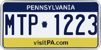 PA license plate MTP1223