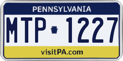 PA license plate MTP1227
