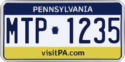 PA license plate MTP1235